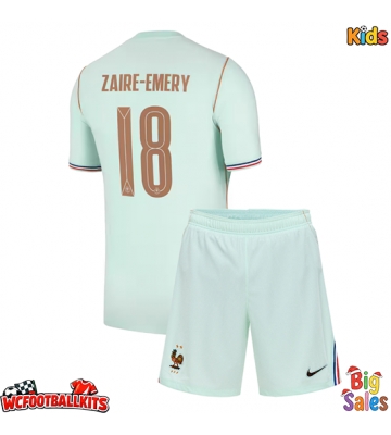 France Warren Zaire-Emery #18 Replica Away Stadium Kit for Kids World Cup 2026 Short Sleeve (+ pants)